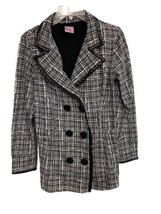 L.A. Kitty Coat Womens Medium Jacket Black and White Double Breasted Coat - $25.99