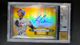2012 Bowman Sterling Gold Refractor LB Lewis Brinson /50 Auto RC BGS 9 /... - $59.49