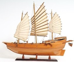 Ship Model Watercraft Traditional Antique Chinese Junk Boats Sailing 27-In - £585.59 GBP