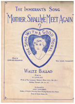 Mother Shall We Meet Again Sheet Edward Shannon H Lovelace Waltz w/ Ukul... - £6.32 GBP