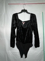 Leyden Black Velvet Square Neck Bodysuit Size Medium NWOT - £8.10 GBP