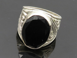 925 Sterling Silver - Vintage Black Onyx Swirl Cocktail Ring Sz 7 - RG20062 - £28.60 GBP