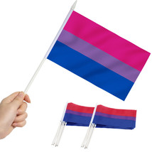 Anley Bisexual Pride Miniature Flag, 5x8 inches Handheld Stick Flag  (1 Dozen) - £6.29 GBP