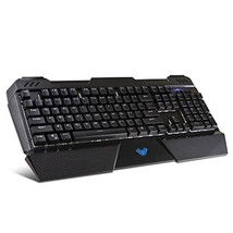 Mechanical Wired Gaming Keyboard With Blue Switches, Wrist Rest, Compatible With - £39.38 GBP
