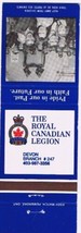 Ontario Matchbook Cover Devon Royal Canadian Legion Branch 247 Group - £0.75 GBP