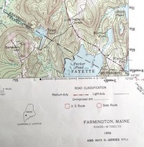 Map Farmington Maine 1956 Topographic Geological Survey 1:62500 21 x 17&quot; TOPO3 - £34.74 GBP