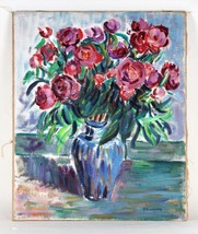 J. Koslovsky: Untitled - Still Life of Flowers in Vase Oil Painting Signed - £1,095.16 GBP