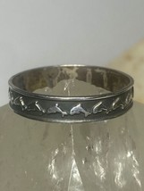 Dolphin  ring dolphins band stacker sterling silver women men boys - £29.72 GBP