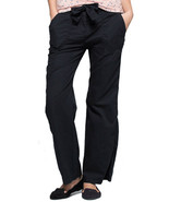 Ladies EX M&amp;S BLACK Pure 100% Cotton Straight leg Trousers UK- Size 8 - £16.08 GBP
