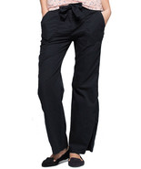 Ladies EX M&amp;S BLACK Pure 100% Cotton Straight leg Trousers UK- Size 8 - £15.28 GBP