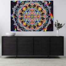 Tapestry Wall Hanging Colorful Psychedelic Mushroom Mandala 5 ft x 4 ft  - £14.50 GBP
