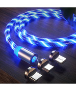 Blue 3&#39; LED Light Up Charging Cable For USB-C, IOS, and Micro - €7,72 EUR