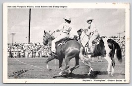 Stryker Rodeo Don And Virginia Wilcox Trick Riders Fancy Ropers Postcard... - $9.95