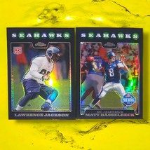 2008 TOPPS CHROME BLACK REFRACTOR SEATTLE SEAHAWKS 2 CARD LOT - £1.35 GBP