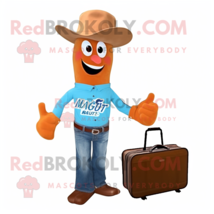 Rust Aglet mascot costume character dressed with a Boyfriend Jeans and Briefcase - $1,319.00