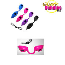 Super Sunnies EVO Flexible Tanning Goggles Eyeshields Black Pink Blue - £4.67 GBP