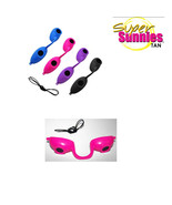 Super Sunnies EVO Flexible Tanning Goggles Eyeshields Black Pink Blue - $5.90