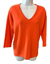 Madewell Sweater V Neck Knit Pullover Tunic Dusty Orange  3/4 Sleeve Rib... - £12.65 GBP