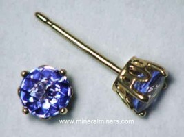 Tanzanite Earrings in 14K Gold, Faceted Tanzanite Gems, Simple Tanzanite Earring - £331.73 GBP