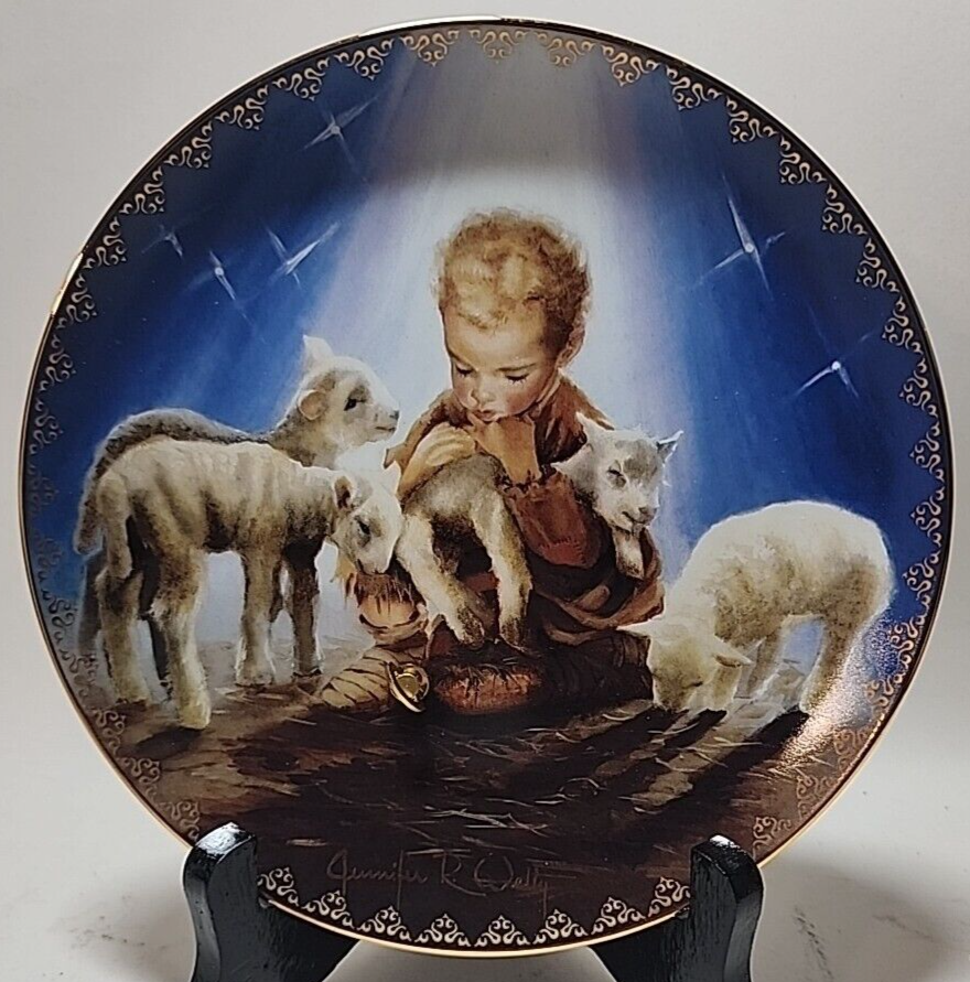 The Miracle of Christmas "Shepherd of Love" Plate Music Box Bradford Exchange - $29.69