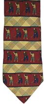 Tommy Hilfiger Vintage Golf Novelty Tie 100% Italian Silk Burgundy Plaid... - $17.06