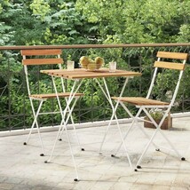 vidaXL Folding Bistro Table Brown and Black Solid Acacia wood Medium-sized - $90.06