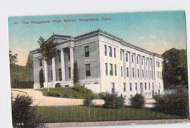 Postcard CT Connecticut Naugatuck High School 1919 Divided Red Letter Used - $7.92