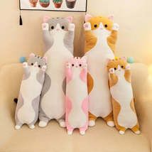 Nice Huggable Snuggle Long Cat Pillow Stuffed Ultra Soft Cats Doll Plush... - £4.71 GBP+