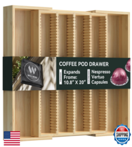 Well Weng Expandable Bamboo Coffee Capsule Organizer Drawer Storage Natu... - $61.85