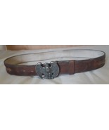 Mens Cowhide Leather Belt Lizard Insert With Eagle Buckle 32&quot; x 1.5&quot; U1 - $27.15 CAD