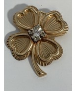 10k Yellow Gold Four Leaf Clover Heart Pin Diamond Accent 6.6g Tyrrell J... - £295.25 GBP