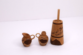 Lot of 3 Vintage Daniel Boone Home Miniature Souvenir Pitcher &amp; Butter Churn - £15.78 GBP