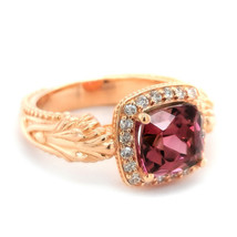 18K Rose Gold 3.89ct TGW Purple Rhodolite Garnet and Diamond One-of-a-Kind Ring - £2,876.08 GBP
