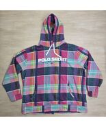 Polo Sport Ralph Lauren Men Pastel Tone Madras Tartan Plaid Hoodie Size 2XB - $148.45