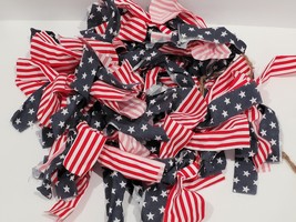 Patriotic 4th of July Americana Stars Stripes Rag Garland Decor 6FT Red ... - £18.75 GBP