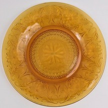 Tiara Chantilly Sandwich Amber Indiana Glass Dinner Plate Vintage  - $24.75