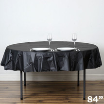 6 Pcs Round 84&quot;&quot; Disposable Plastic Tablecloth Table Cover Affordable Wholesale  - £29.26 GBP
