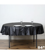 6 Pcs Round 84&quot;&quot; Disposable Plastic Tablecloth Table Cover Affordable Wh... - £28.47 GBP