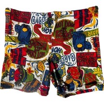 1960s Hot Dogs And Dill Pickles Pop Art Psychedelic Swim Trunks Donmoor USA 36 - £182.59 GBP