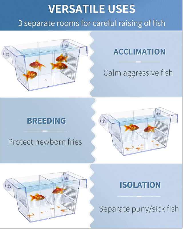 Pawfly Aquarium Fish Breeding Box Acrylic Hatchery Incubator Tank with Suction C Item image 4