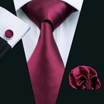 Burgundy Handkerchief and Cufflinks (by Hi-Tie) - £16.07 GBP