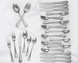 Lenox Shelby 50 Piece Flatware Set Service for 8 Stainless 18/10 Contine... - £144.39 GBP