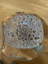 Vintage Blenko Glass Pebble Bubble Ashtray Textured Art Glas - $29.70