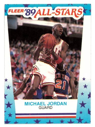 Michael Jordan 1989-90 Fleer All-Stars NBA Sticker Card #3 (Chicago Bulls) - £20.05 GBP