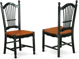 East West Furniture Dining Room Chairs, Medium, Black And Cherry - £170.52 GBP