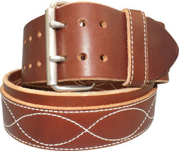 CONSTRUCTION TOOL BELT Heavy Duty 3&quot; Thick Double Prong Work Belts USA H... - $106.99