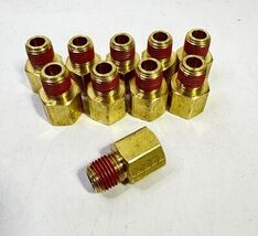 10-Brass 1/4&quot; Female X 1/4&quot; Male NPT Straight Hex Extender Adapter Pipe ... - $36.38 CAD