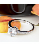 1.25 Ct Round Cut Simulated Engagement RING Crown Setting White Gold Ove... - €33,82 EUR