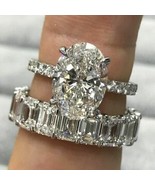5.30Ct Oval CZ 925 Sterling Silver Eternity Band Engagement Valentine&#39;s ... - $183.44 CAD