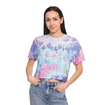 Psychedelic Tie-Dye Print Loose Crop Tee | Comfy 60s Style T-Shirt - £27.17 GBP